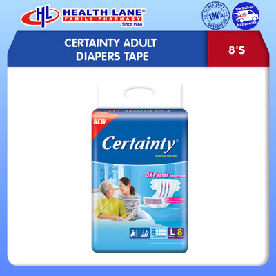 CERTAINTY ADULT DIAPERS TAPE- L (8'S)